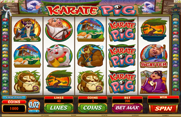 Roxy Palace Casino :: NEW Slot Game - Karate Pig :: PLAY NOW!