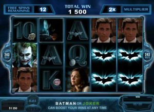 Spin Palace Casino :: The Dark Knight video slot - Free Spins Feature