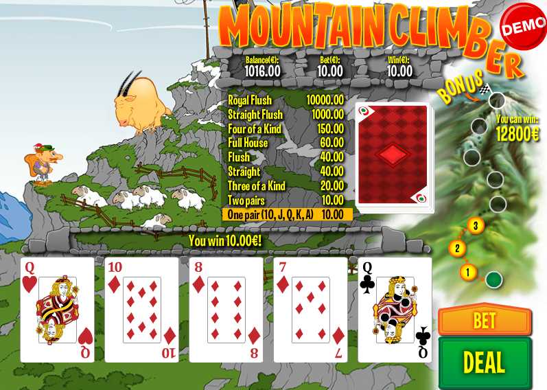 PAF Casino :: Mountain Climber video poker - PLAY NOW!