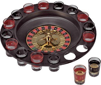 Shot Glass Roulette - Drinking Game Set (Comes With 2 Balls and 16 Shot Glasses)